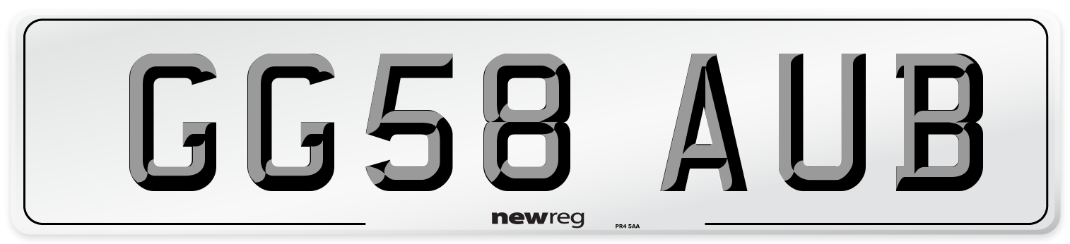 GG58 AUB Number Plate from New Reg